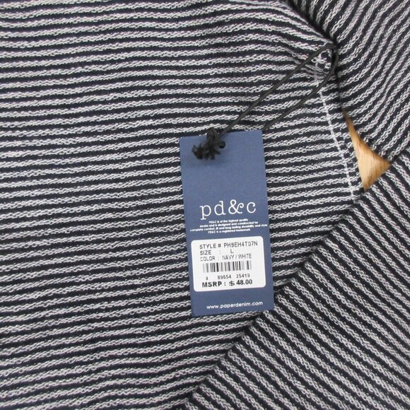 PAPER DENIM & CLOTH LIGHTWEIGHT HOODED SWEATER 100% COTTON BLACK & GRAY LARGE, L - Picture 3 of 5